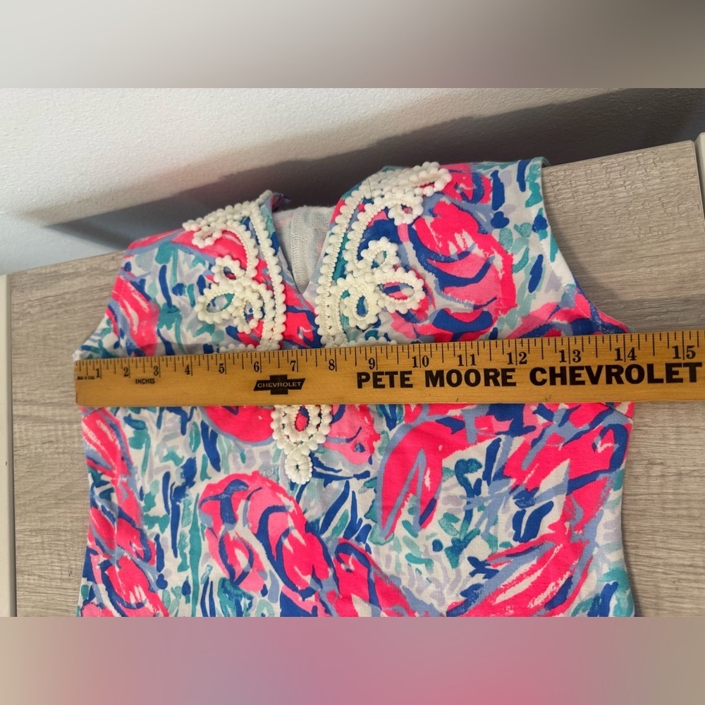 Lilly Pulitzer Harper Shift Dress Cosmic Coral Cracked Up Lobster Roll NWT XXS - Picture 7 of 10
